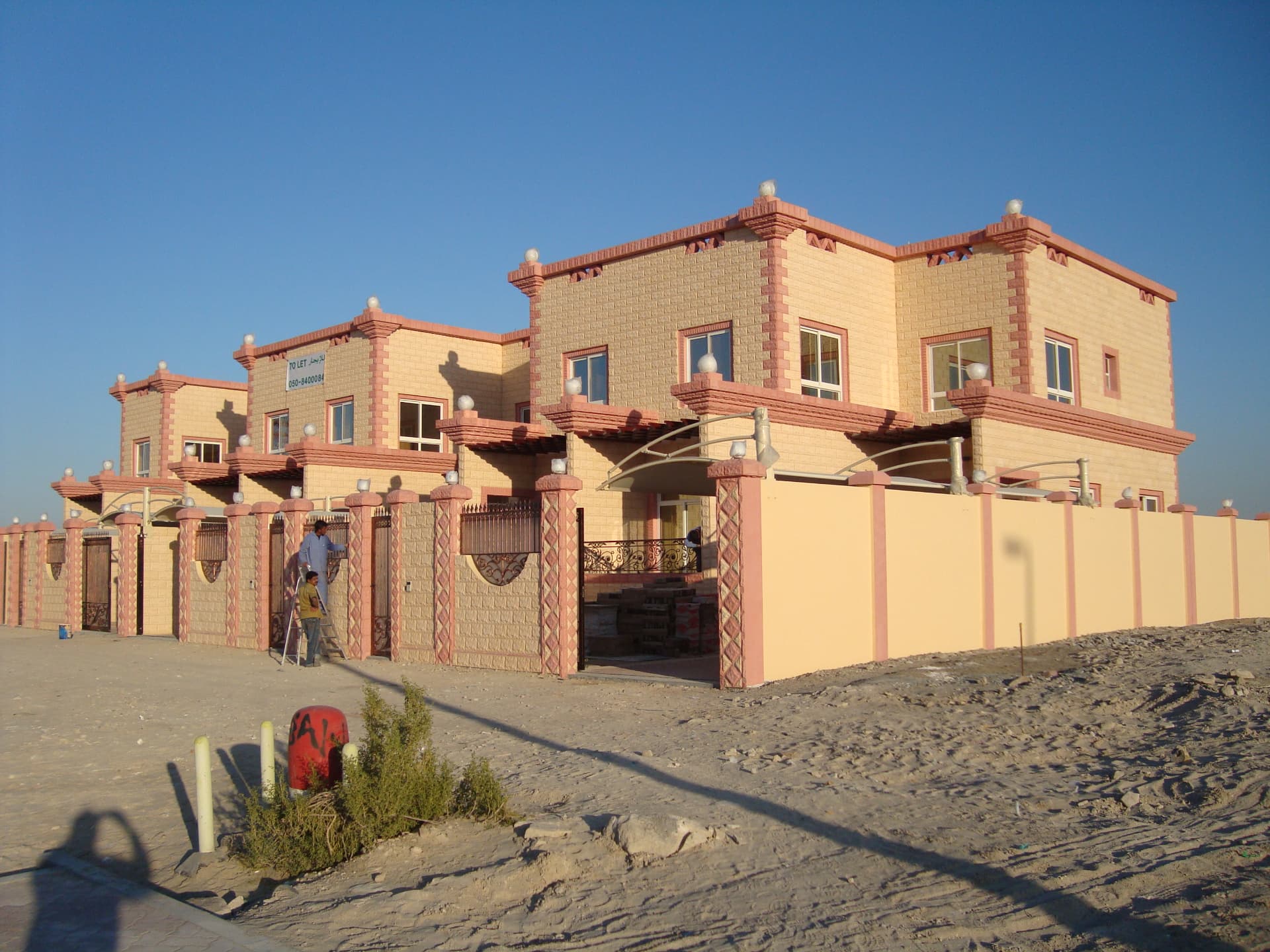 Townhouse community with boundary walls