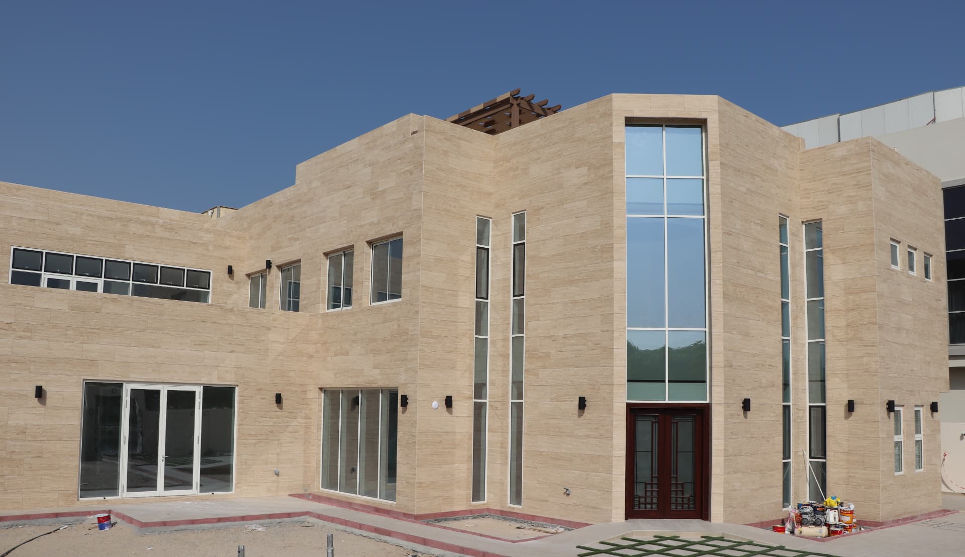 Completed stone-clad private villa